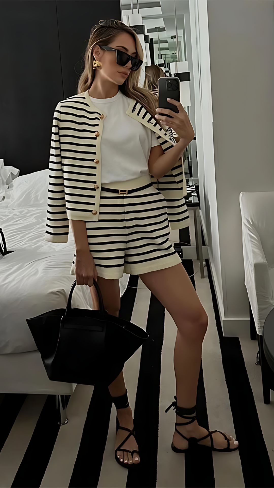 Set TINA - Strickjacke und Shorts